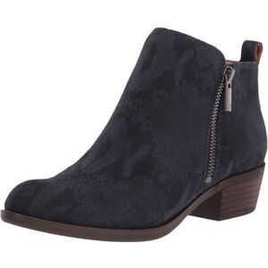 Lucky Brand Basel Bootie in Dark Denim Snakeprint